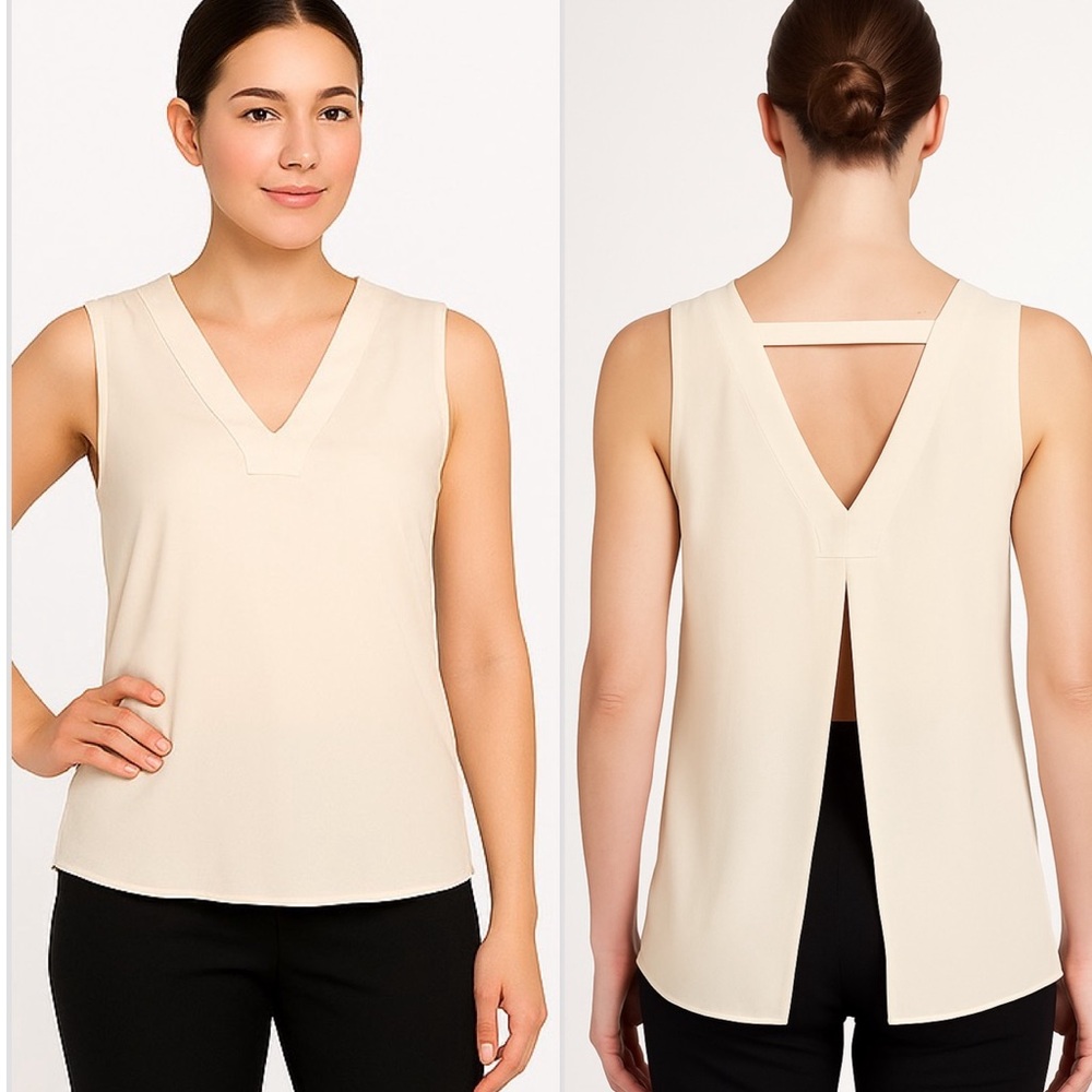 Lisa Rinna Collection Sleeveless V-Neck Blouse